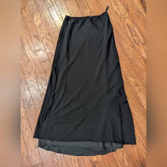 Anthropologie NIA Black sheer maxi skirt, lined with bow detail Size S - Picture 2 of 12